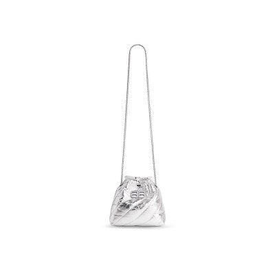 BALENCIAGA WOMEN'S CRUSH TOTE BAG XS IN SILVER 781796210IW8110 (20*20*7.8cm)